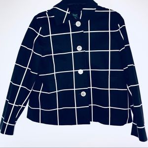 LAUREN RALPH LAUREN COTTON PLAID PETITE JACKET